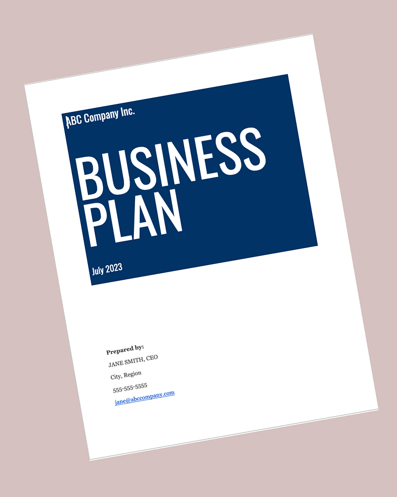 Classic Google Doc Business Plan Template
